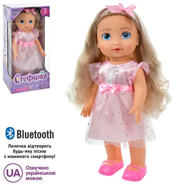 Limo Toy 5078 - Интерактивная кукла Стефания блондинка в розовом, ходит на батарейках, музыка