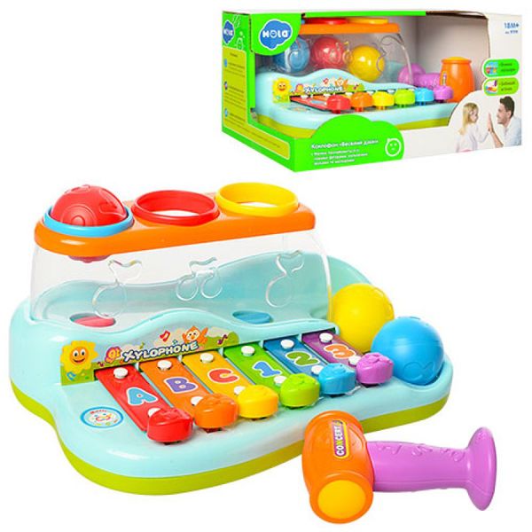 Ксилофон з кульками і молоточком, музична розвиваюча іграшка для малюків, іграшка стукавка 629648283 фото товару
