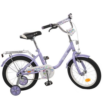 L1683 - Дитячий двоколісний велосипед PROFI 16 дюймів для дівчинки Flower, фіолетовий, L1683