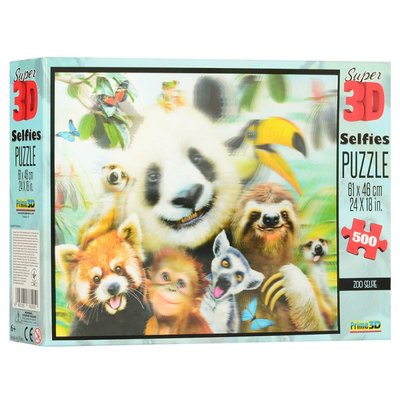 10063 - Пазлы с эффектом 3D на 500 деталей (животные, панды, ленивец), 10063 