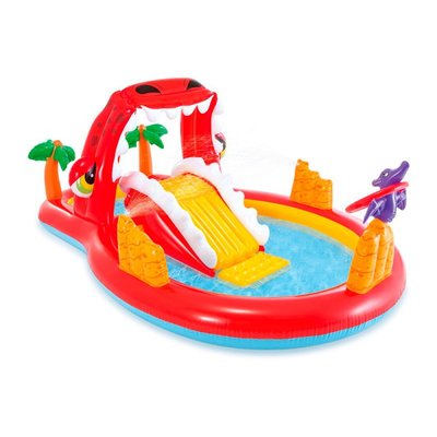 Intex 57163 - Детский надувной Игровой центр - бассейн, горка, Динозавр