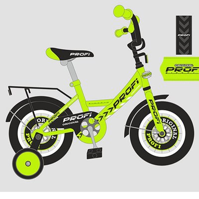 Y1442 - Дитячий двоколісний велосипед для хлопчика PROFI 14 дюймів салатовий, Y1442 Original boy