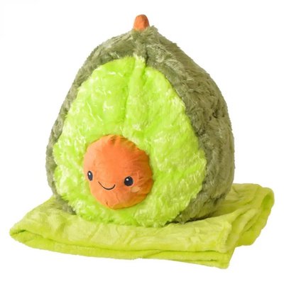 Мягкая игрушка подушка Авокадо 40 см с пледом внутри 80х120 см avokado pled