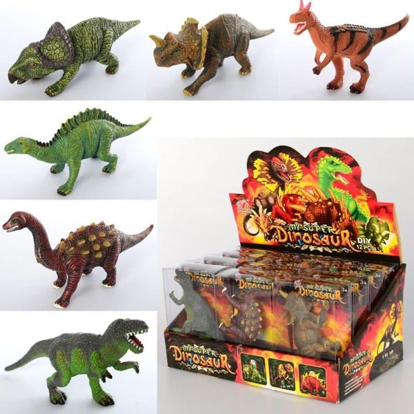 Q9899-100E - Набір фігурок динозаврів 6 штук - тиранозавр, трицератопс, стегозавр та інші