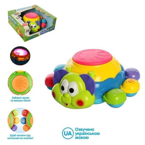 Limo Toy 7259 - Розвиваюча музична іграшка Добрий Жук для малюків з барабанчиком на українській мові