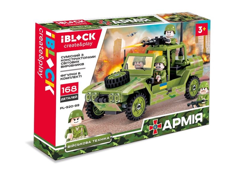 IBLOCK PL-920-99 - Конструктор військова серія Армія - Військова машина джип