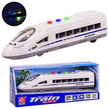 RJ6681A - Игрушка Поезд электричка&nbsp;инерционный 22 см, молния экспресс - звук, свет.