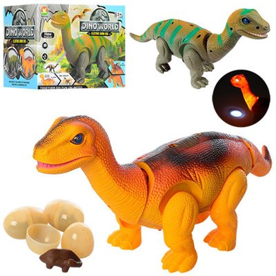 Іграшка динозавр несе яйця - ходить, звукові та світлові ефекти 666-3A, Тварини динозавр 666-3A б