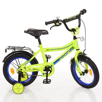 Y14102 - Дитячий двоколісний велосипед для хлопчика PROFI 14 дюймів салатовий, Y14102 Top Grade
