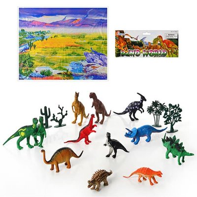 Набір фігурок динозаврів 12 штук — тиранозавр, трицератопс, брахіозавр та інші F282
