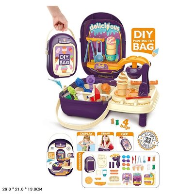 8773 - Набор для детской лепки пластилин Кондитерская мороженое, формочки, инструменты, в чемодане.