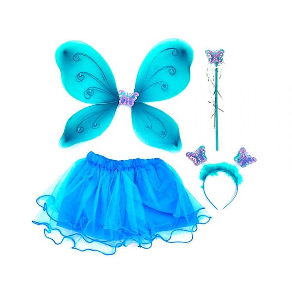 Костюм для дівчинки карнавальний Фея Метелик, спідниця, крила, чарівна паличка, обруч - сердечка, мікс кольорів 1273526647 фото товару