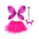 Костюм для девочки карнавальный Фея Бабочка, юбка, крылья, волшебная палочка, обруч - сердечки, микс цветов C31247 фото 5