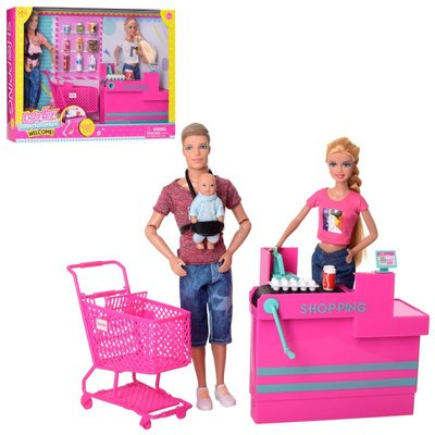 Defa 8351 - Набір ляльок сім'я - лялька і кен, пупс, набір супермаркет, аксесуари, серія ляльок