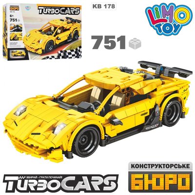 Kids Bricks (KB) KB 178 - Конструктор автомобіль Технік - Гоночна спортивна машина жовта на 751 деталей