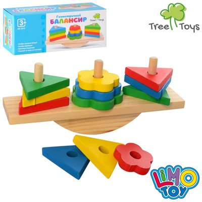 Limo Toy MD 2317 - Деревянная развивающая игра для малышей - геометрика,- фигуры на баласире