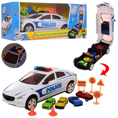 JL6337 - Дитячий ігровий набір машинок, в кейсі, у вигляді поліцейської машини, JL6337