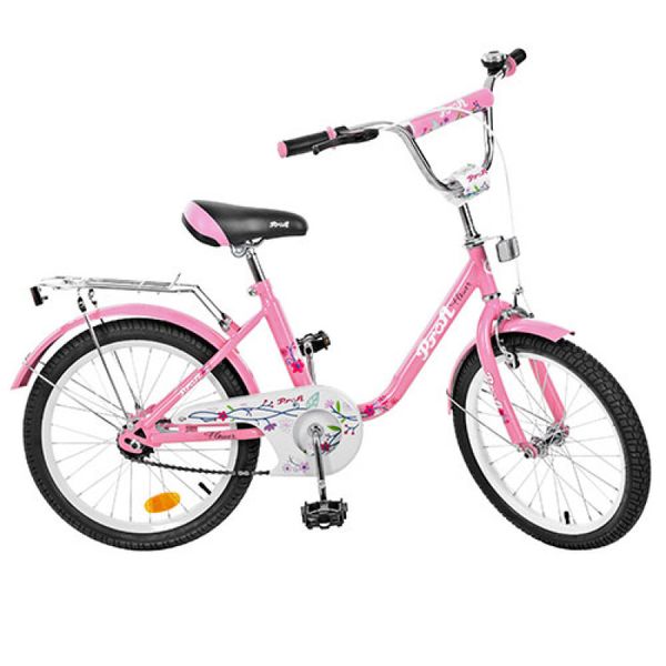 Детский двухколесный велосипед для девочки PROFI 20 дюймов розовый Flower, L2081 L2081