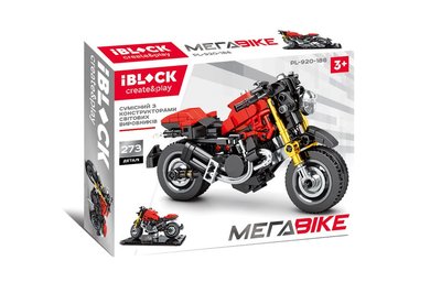 IBLOCK PL-920-186 - Конструктор Технік — Мотоцикл червоний на 273 деталей, серія модель мотоцикли Мега-байк IBLOCK PL-920-186