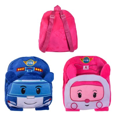 8022 - Детский мягкий рюкзак Робокар Поли или Эмбер, рюкзак для малышей садика и прогулок.
