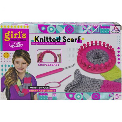 MBK 285 - Дитячий набір для в'язання "Knitting Studio" — "Knitted Scarf", верстат, гачок, голки, нитки, MBK 285