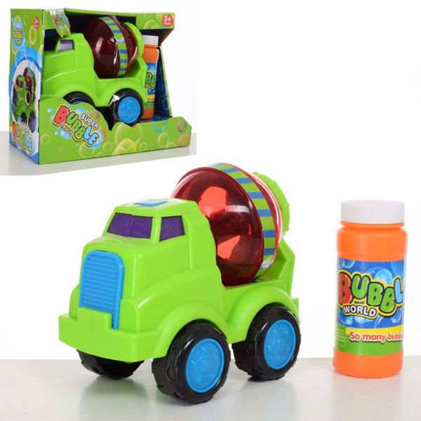 Гра з мильними бульбашками — Набір дитячих мильних бульбашок машина — бетонозмішувач, на батарейках, 012 12