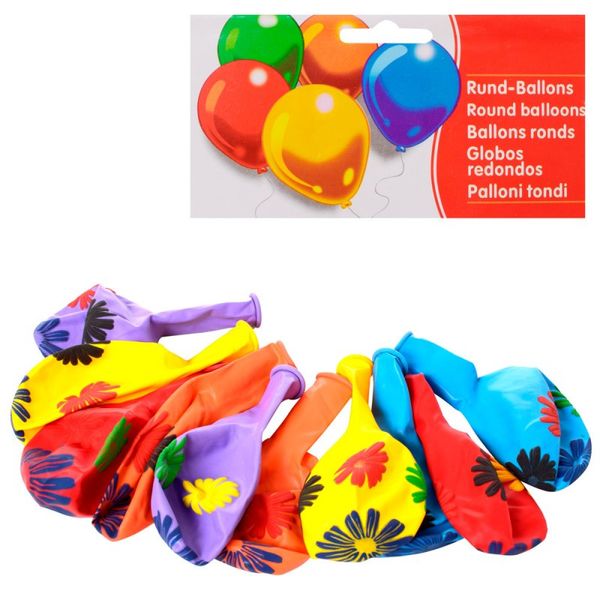 Набор надувных шариков (10 шт.), с рисунком, 13 см, MET10013 978625474 фото товара