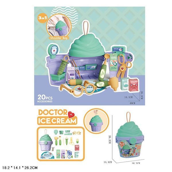 MiC 688-201A - Врач в сумочке мороженое - игрушечный набор для детей, раскладывается, инстументы врача