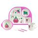 Дитячий бамбуковий посуд для дівчинки рожевий Сова, замок, набір сови Bamboo Fibre kids set, 2773 2773 фото 3