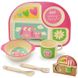 Дитячий бамбуковий посуд для дівчинки рожевий Сова, замок, набір сови Bamboo Fibre kids set, 2773 2773 фото 1