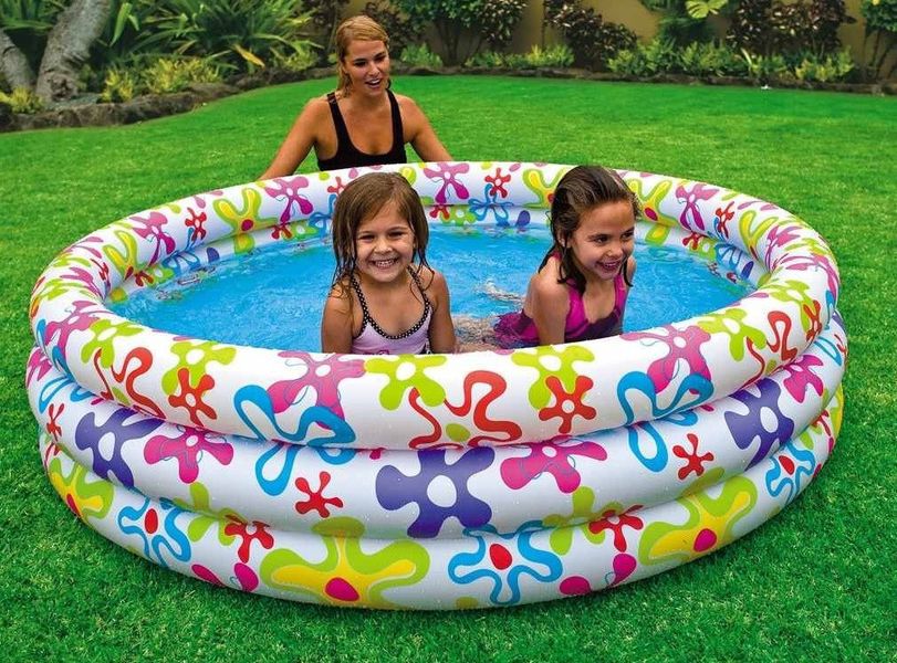 Дитячий надувний круглий басейн для дітей від 2 років, 3 надвуні камери 683392635 фото товару