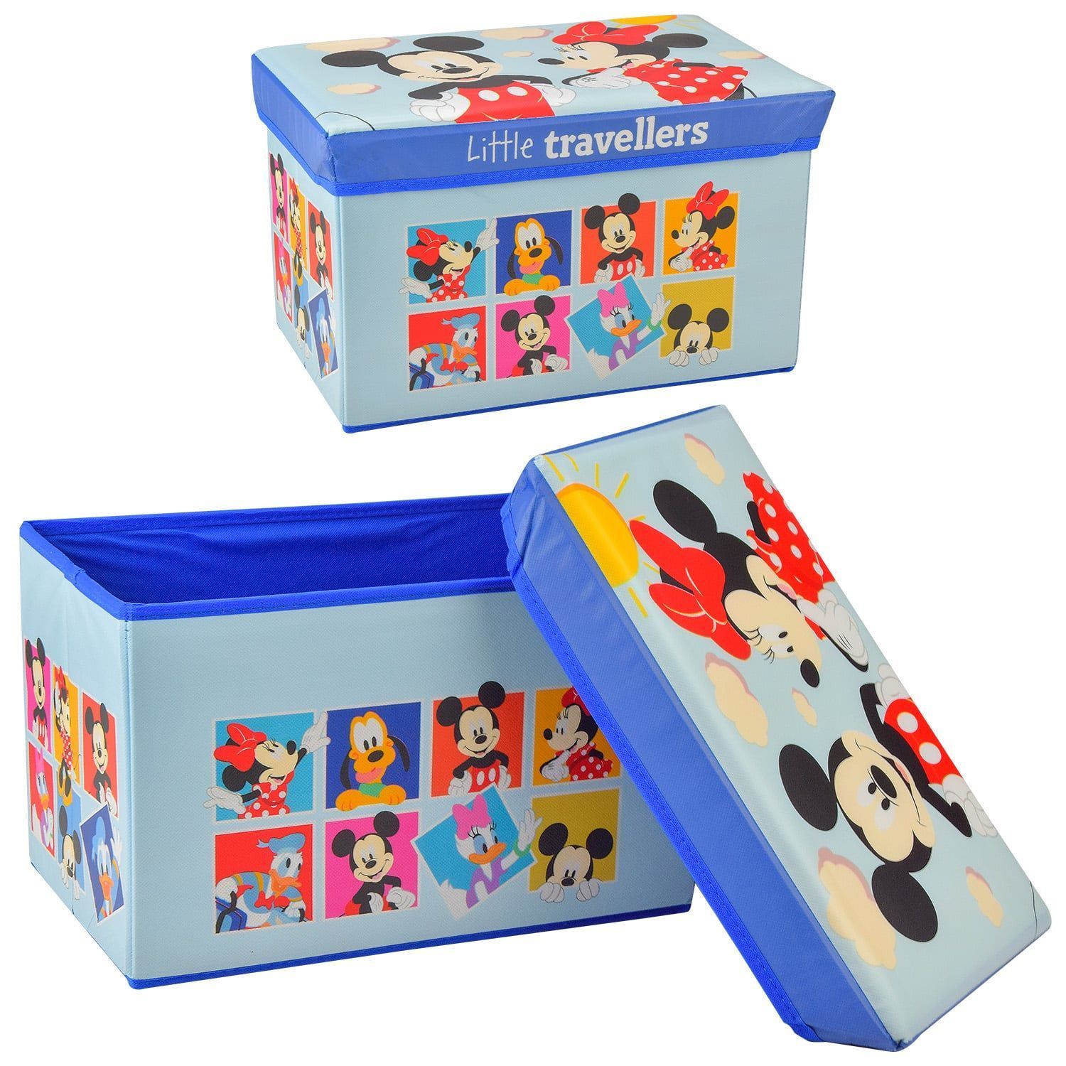 Корзина для игрушек для мальчика голубой Микки Маус 40х25х24 см