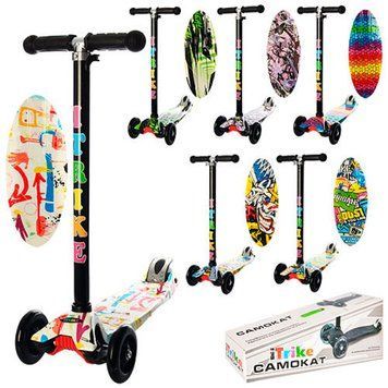 iTrike JR3-055 - Самокат максі MAXI I-Trike (максі ай трайк) алюмінієвий зі світними колесами, кермо регулюється, JR3-055