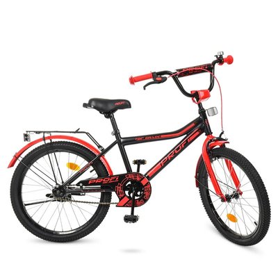 Profi Y20107 - Дитячий двоколісний велосипед PROFI 20 дюймів для хлопчика (червоно-чорний),Top Grade, Y20107