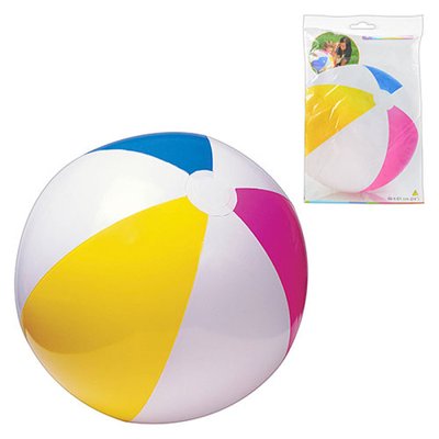 59030 - Надувной мяч диаметром 61 см разноцветный, пляжный или игровой мяч, микс цветов, 59030
