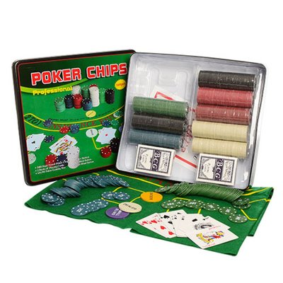 D25355 - Набор для игры в покер (500 фишек), железная коробка, D25355