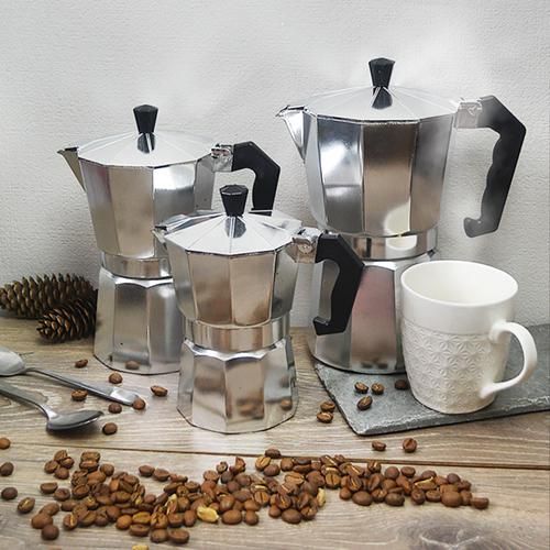 Stenson TD00436 - Гейзерная Кофеварка средняя на 300 мл - 6 порций кофе, для молотого кофе