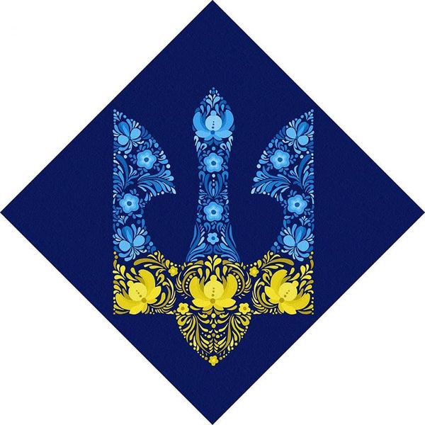 Картина за номерами - стилізація українського герба у національних кольорах та символах (автор Катерина Терещенко) KHO5047