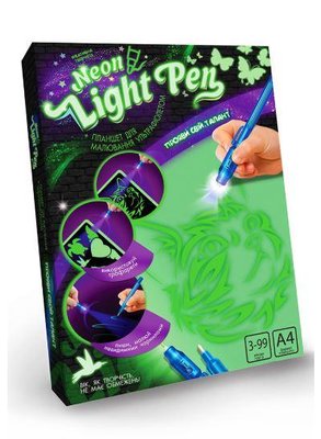 Волшебная доска для рисования Рисуем светом размер А4 Рисуй светом Neon Light Pen NLP-01 NLP-01