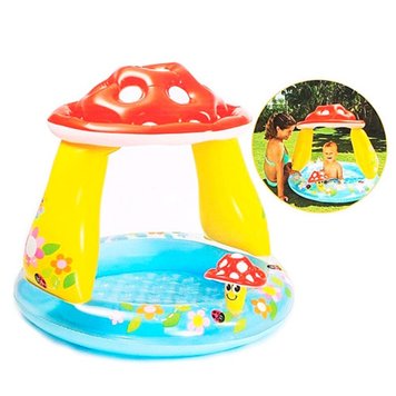 Intex 57114 - Дитячий надувний басейн для малюків Гриб з навісом 102 х 89 см