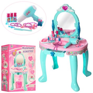 Limo Toy 008-905 - Дитяче Трюмо на ніжках "Маленька кокетка" ніжний блакитно-рожевий колір, фен, прикраси