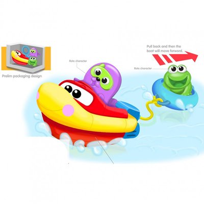WinFun 7116-NI - Ігровий набір для ванної - моторний катер з іграшками-брызгалками, 7116-NI