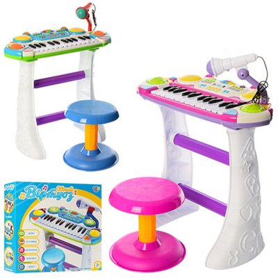 Дитячий музичний центр - піаніно на ніжках зі стульчиком для малюків JT 7235