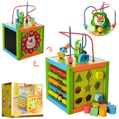 Універсальна іграшка для малюків для розвитку - Сортер, рахунки, годинник, дошка для малювання MD 1060