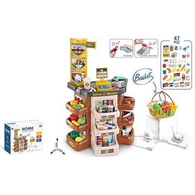 668-86, 668-87 - Большой Игровой набор Мой Магазин Супермаркет, прилавок, сканер, продукты, корзинка
