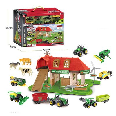 Дитяча Ферма - ігровий набір з будинок, трактори, фігурки тварин 8841518776785 фото товару