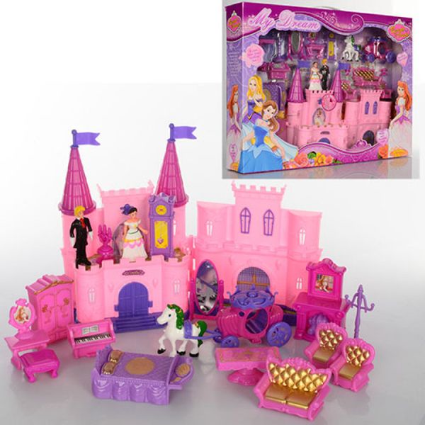 SG-2970 - Замок для ляльок принцеси SG-2970 з героями, меблі, карета, музика, світло