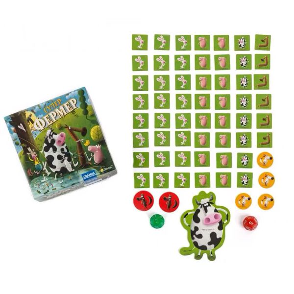 81862 - Настольная игра Ферма - Супер Фермер мини версия в дорогу, детская экономическая стратегия, игра для всей семьи