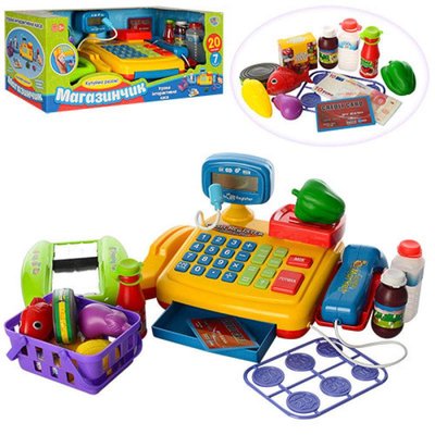 Limo Toy JT 7018 - Детская касса, Игровой набор Мой Магазин Супермаркет, кассовый аппарат, сканер, продукты