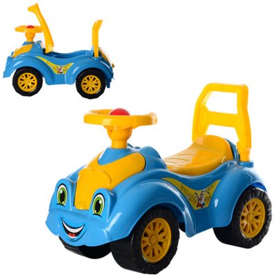 Машинка - каталка - кольір - жовтий із блакитним, для діточко від 2 років 3510